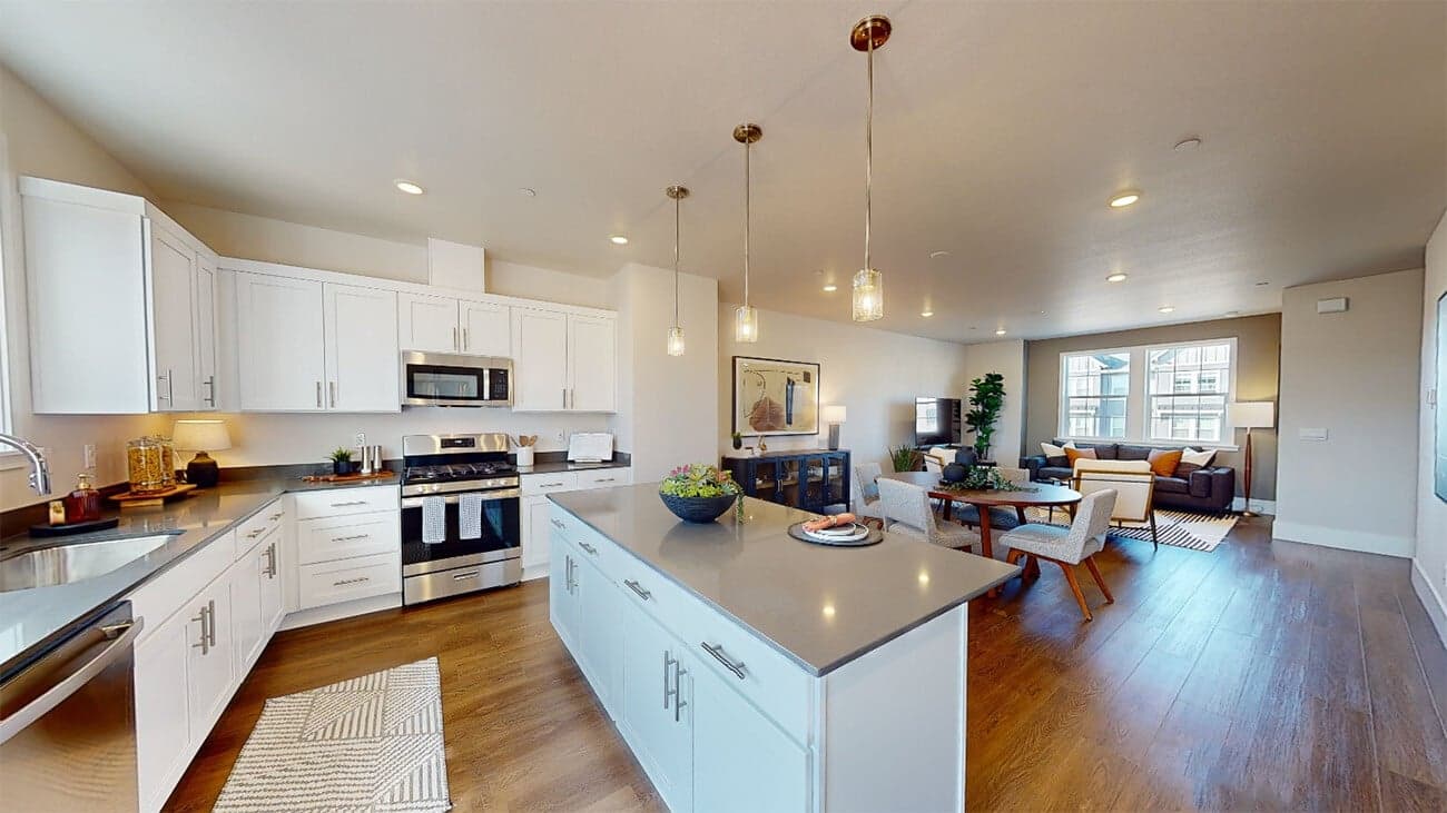 The Townes at The Vineyard - Provence - Kitchen and Great Room - Model Photography